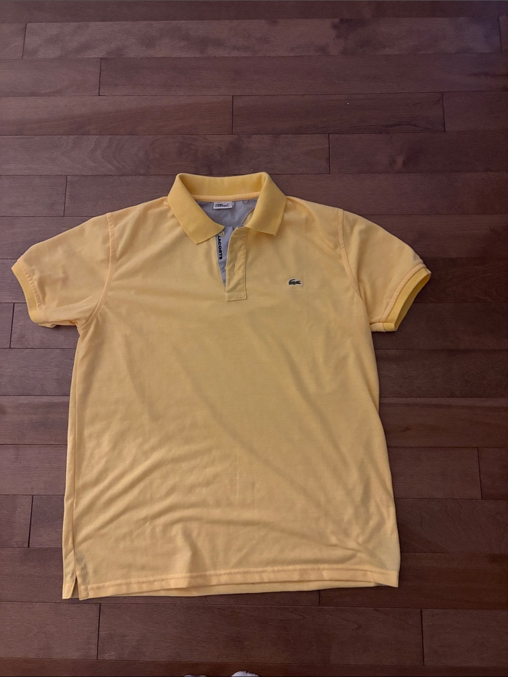 Lacoste Yellow Short-Sleeve Polo with Contrast Placket